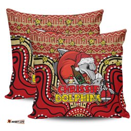 Redcliffe Dolphins Christmas Custom Christmas Knit Patterns Vintage Jersey Ugly Pillow
