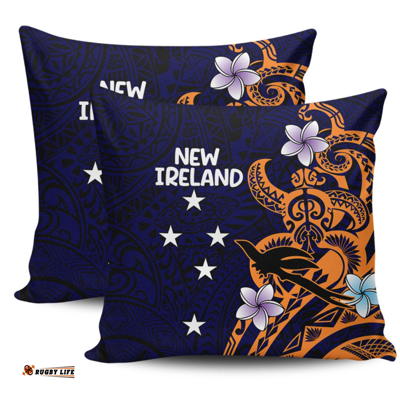 Australia South Sea Islanders New Ireland Flag With Polynesian Pattern Pillow