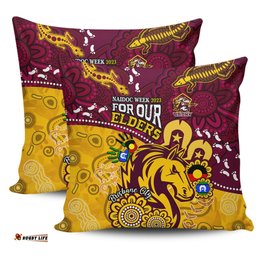 Brisbane Broncos Naidoc Week Custom Bronx For Our Elders Aboriginal Inspired Pillow