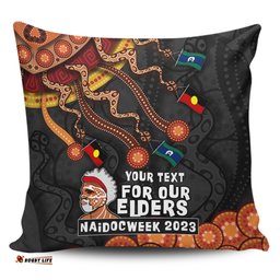 Australia For Our Elders Naidoc Week Snake Aboriginal Painting With Flag Pillow