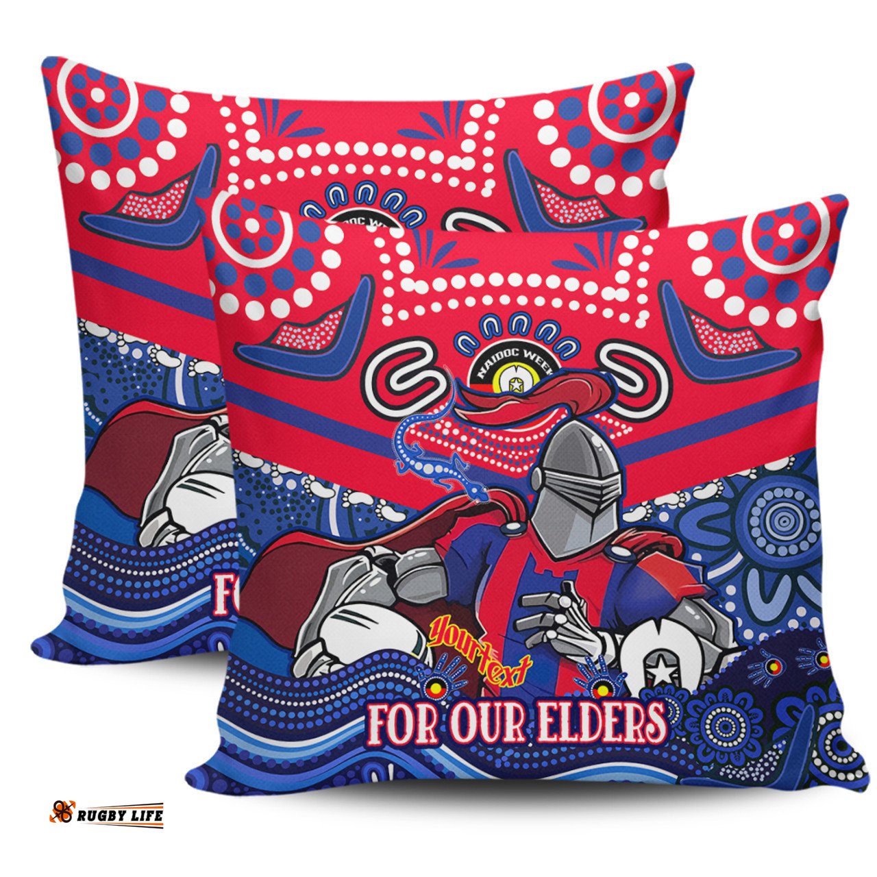 Newcastle Knights Naidoc Week Custom For Our Elders Home Jersey Pillow