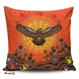 Australia Indigenous Flying Eagle With Aboriginal Dot Art Pillow