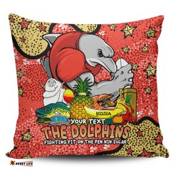 Redcliffe Dolphins Custom Australian Big Things Pillow