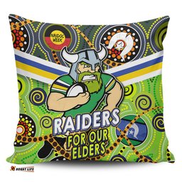 Canberra Raiders Naidoc Week Custom Raiders Naidoc For Our Elders Dot Art Style Pillow