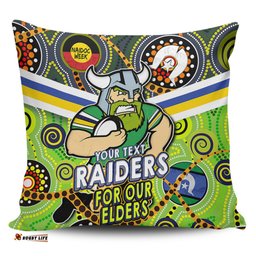 Canberra Raiders Naidoc Week Custom Raiders Naidoc For Our Elders Dot Art Style Pillow