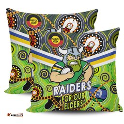 Canberra Raiders Naidoc Week Custom Raiders Naidoc For Our Elders Dot Art Style Pillow