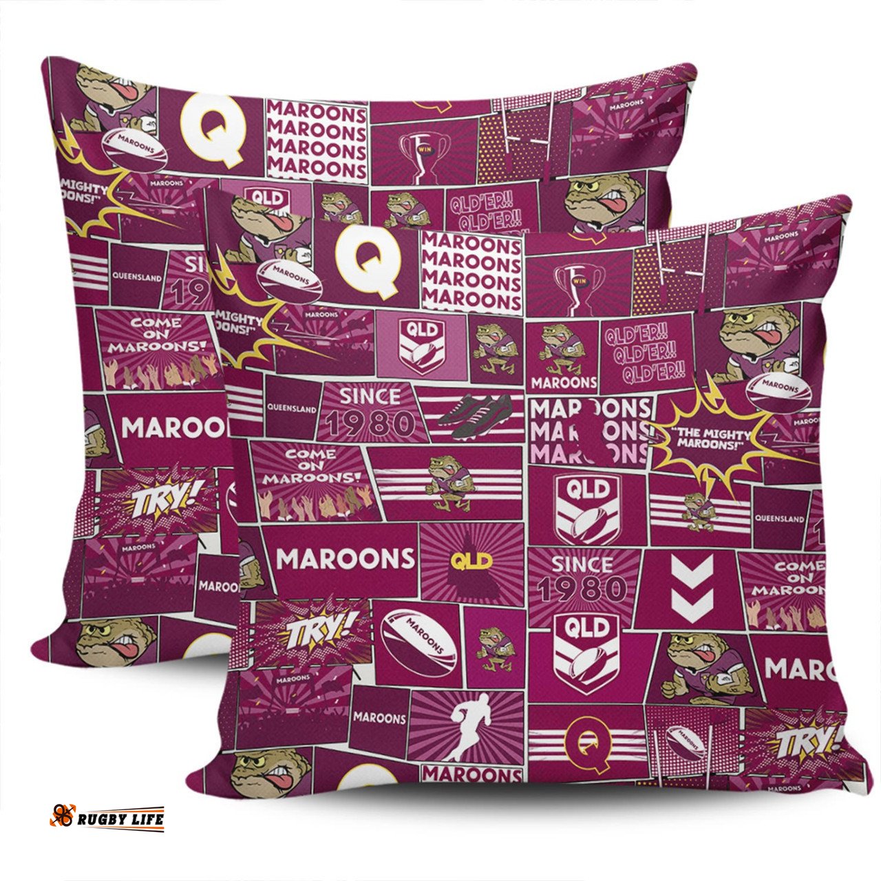 Cane Toads Team Of Us Die Hard Fan Supporters Comic Style Pillow
