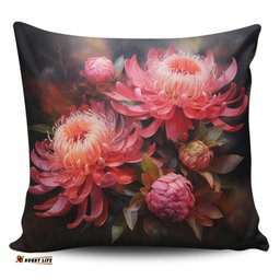 Australia Waratah Waratah Oil Painting Abstract Ver1 Pillow