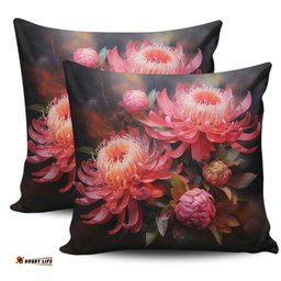 Australia Waratah Waratah Oil Painting Abstract Ver1 Pillow