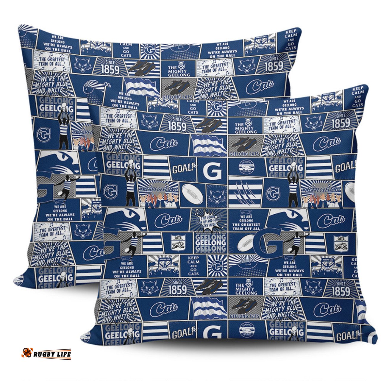 Geelong Cats Legacy Of The Pride Comic Style Pillow