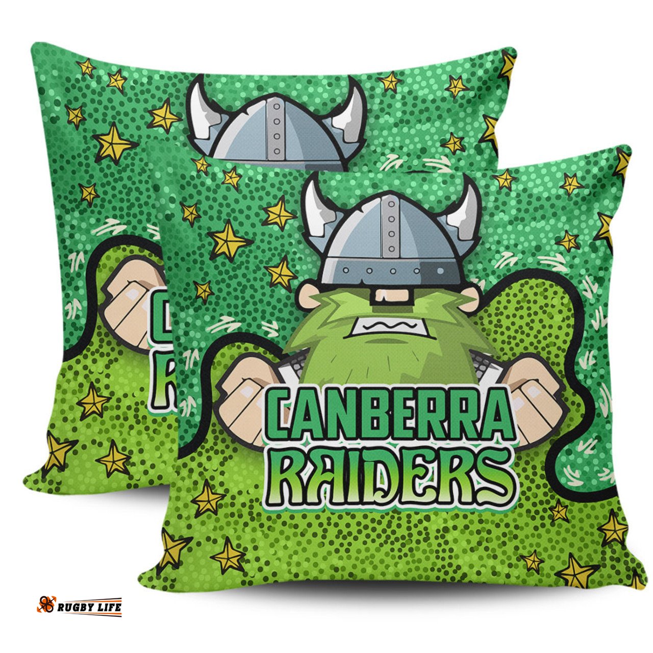 Canberra Raiders Custom Team With Dot And Star Patterns For Tough Fan Pillow