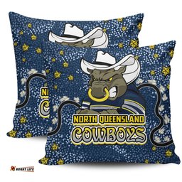 North Queensland Cowboys Custom Team With Dot And Star Patterns For Tough Fan Pillow