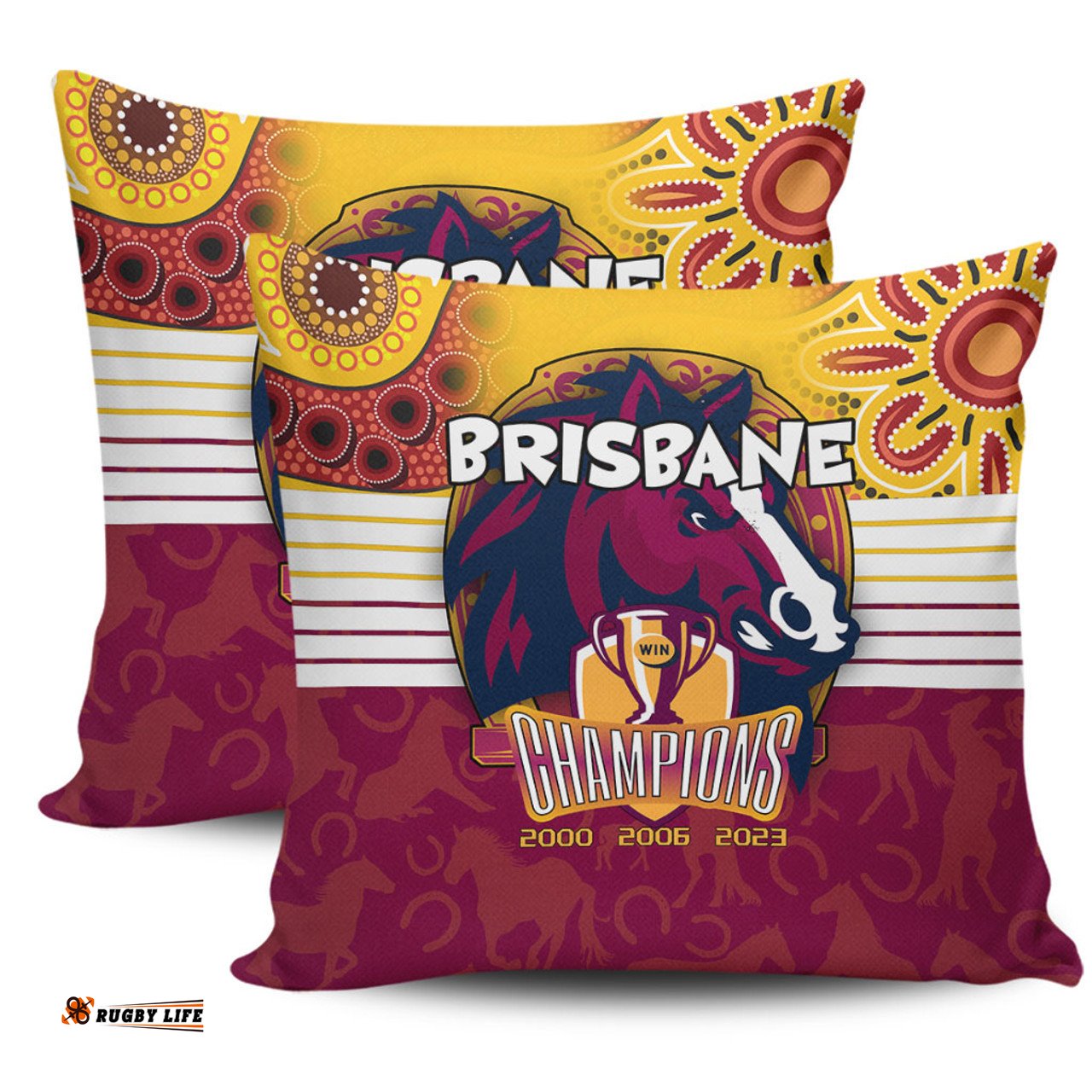 Brisbane Broncos Talent Win Games But Teamwork And Intelligence Win Championships With Aboriginal Style Pillow