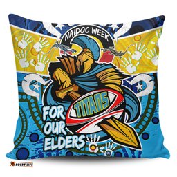 Gold Coast Titans Naidoc Week Custom Gold Coast Titans Naidoc Week For Our Elders Dot Art Style Pillow