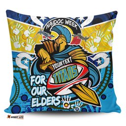 Gold Coast Titans Naidoc Week Custom Gold Coast Titans Naidoc Week For Our Elders Dot Art Style Pillow