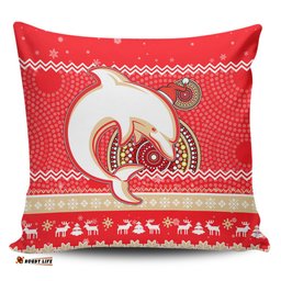 Redcliffe Dolphins Australia Ugly Xmas With Aboriginal Patterns For Die Hard Fans Pillow
