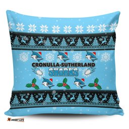 Cronulla Sutherland Sharks Christmas Cronulla Sutherland Sharks Special Ugly Christmas Pillow