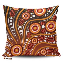 Australia Artistic Illustration Of Aboriginal Dot Painting Pillow