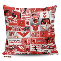St. George Illawarra Dragons Team Of Us Die Hard Fan Supporters Comic Style Pillow