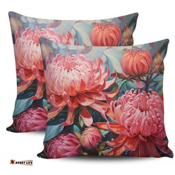 Australia Waratah Waratah Oil Painting Abstract Ver4 Pillow