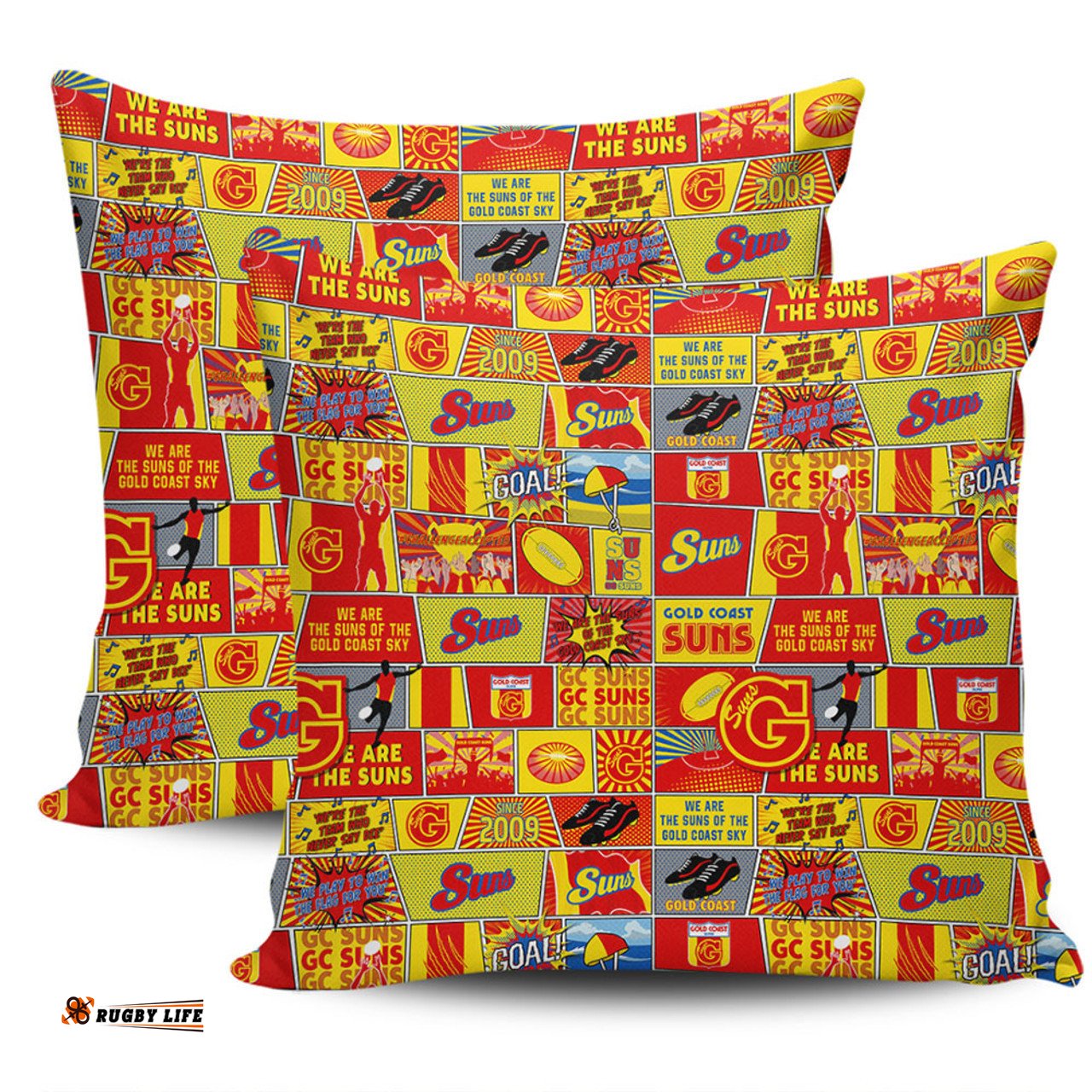 Gold Coast SUNS Legacy Of The Pride Comic Style Pillow
