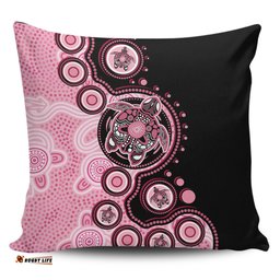 Australia Indigenous Turtle Aboriginal Dot Art Pink Pillow