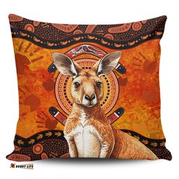 Indigenous Australian Aboriginal Kangaroo Spirit Dreaming Pillow