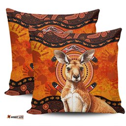 Indigenous Australian Aboriginal Kangaroo Spirit Dreaming Pillow