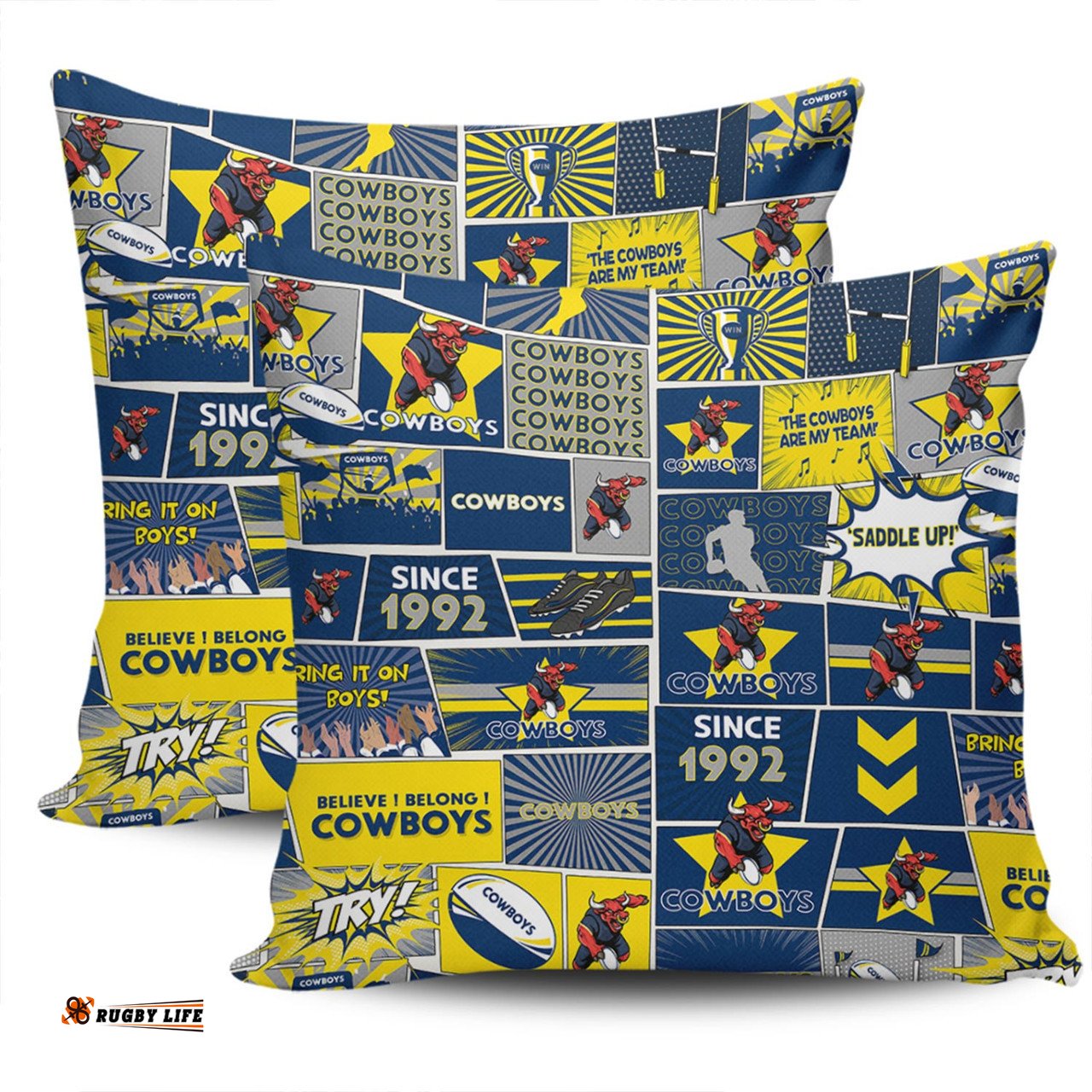 Parramatta Eels Team Of Us Die Hard Fan Supporters Comic Style Pillow