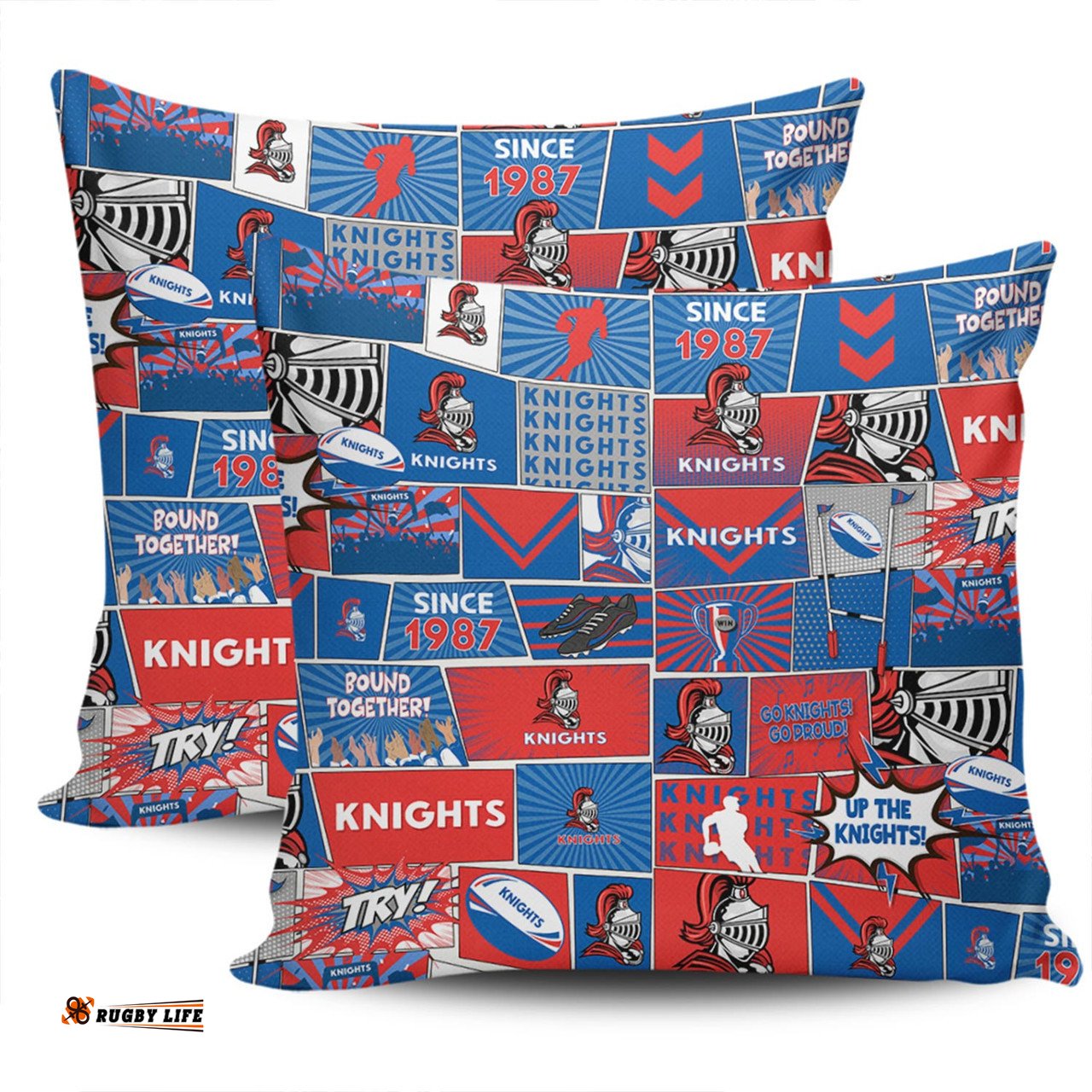 Newcastle Knights Team Of Us Die Hard Fan Supporters Comic Style Pillow