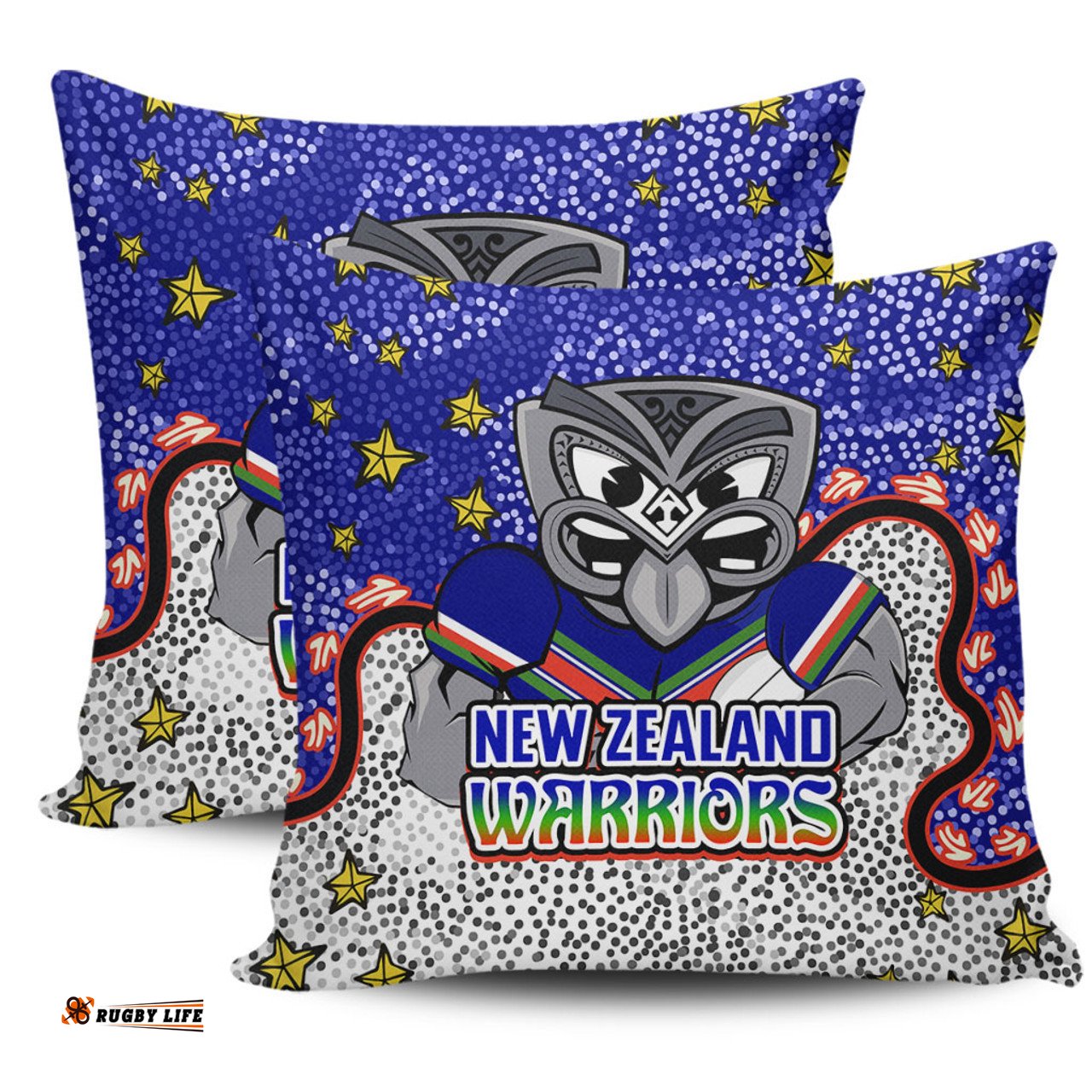 New Zealand Warriors Custom Team With Dot And Star Patterns For Tough Fan Pillow