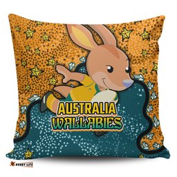 Australia Wallabies Custom Team With Dot And Star Patterns For Tough Fan Pillow