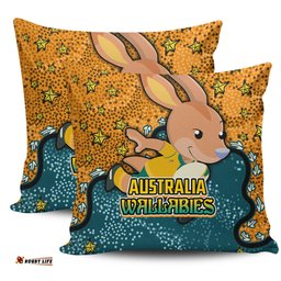 Australia Wallabies Custom Team With Dot And Star Patterns For Tough Fan Pillow