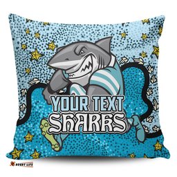Cronulla Sutherland Sharks Custom Team With Dot And Star Patterns For Tough Fan Pillow