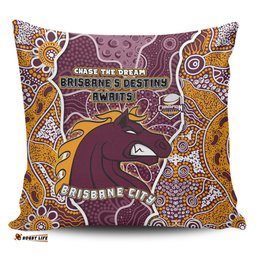Brisbane Broncos Grand Final Custom Custom Brisbane Broncos With Contemporary Style Of Aboriginal Painting Pillow