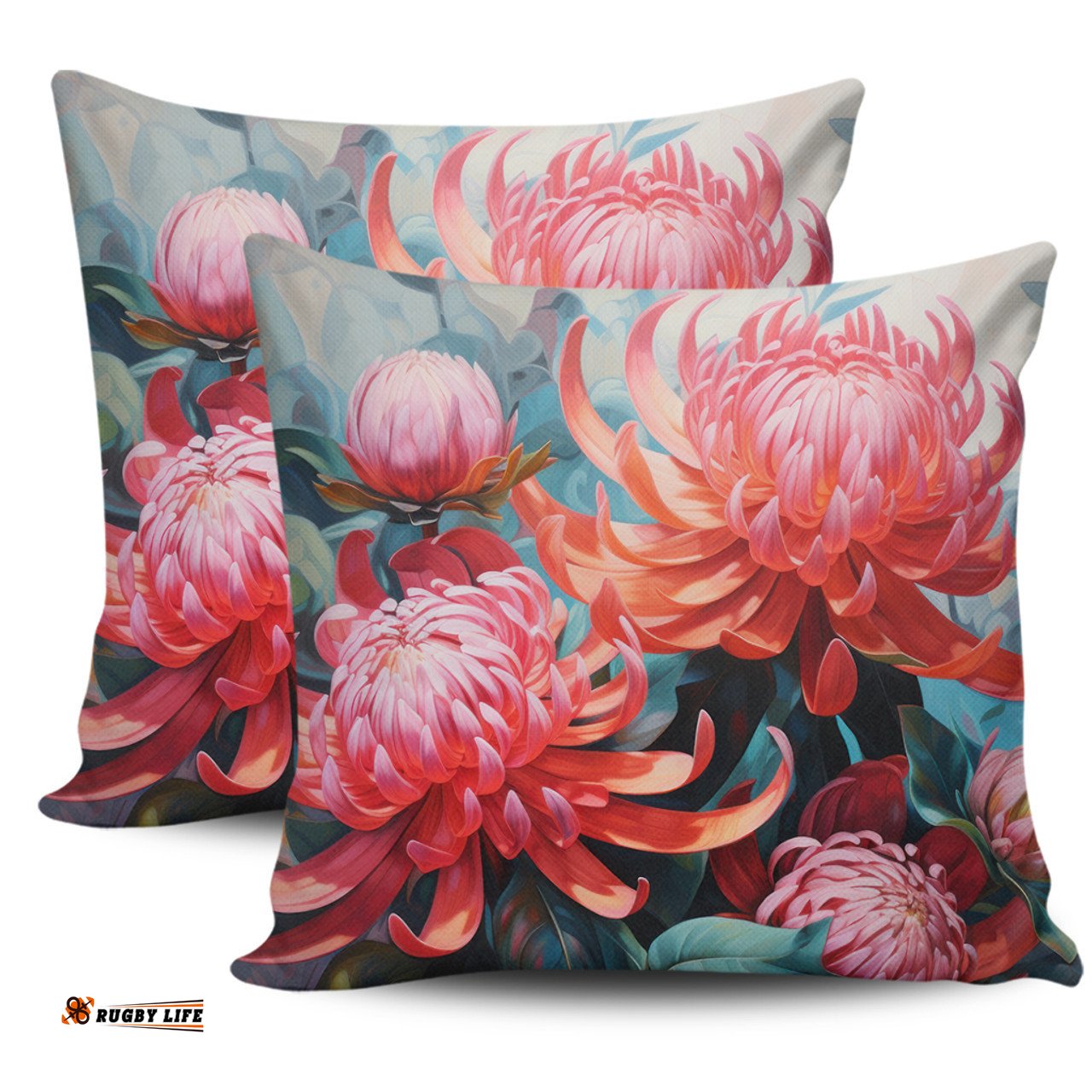 Australia Waratah Waratah Oil Painting Abstract Ver5 Pillow