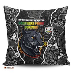 Penrith Panthers Grand Final Custom Custom Penrith Panthers With Contemporary Style Of Aboriginal Painting Pillow