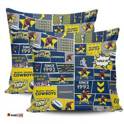 North Queensland Cowboys Team Of Us Die Hard Fan Supporters Comic Style Pillow