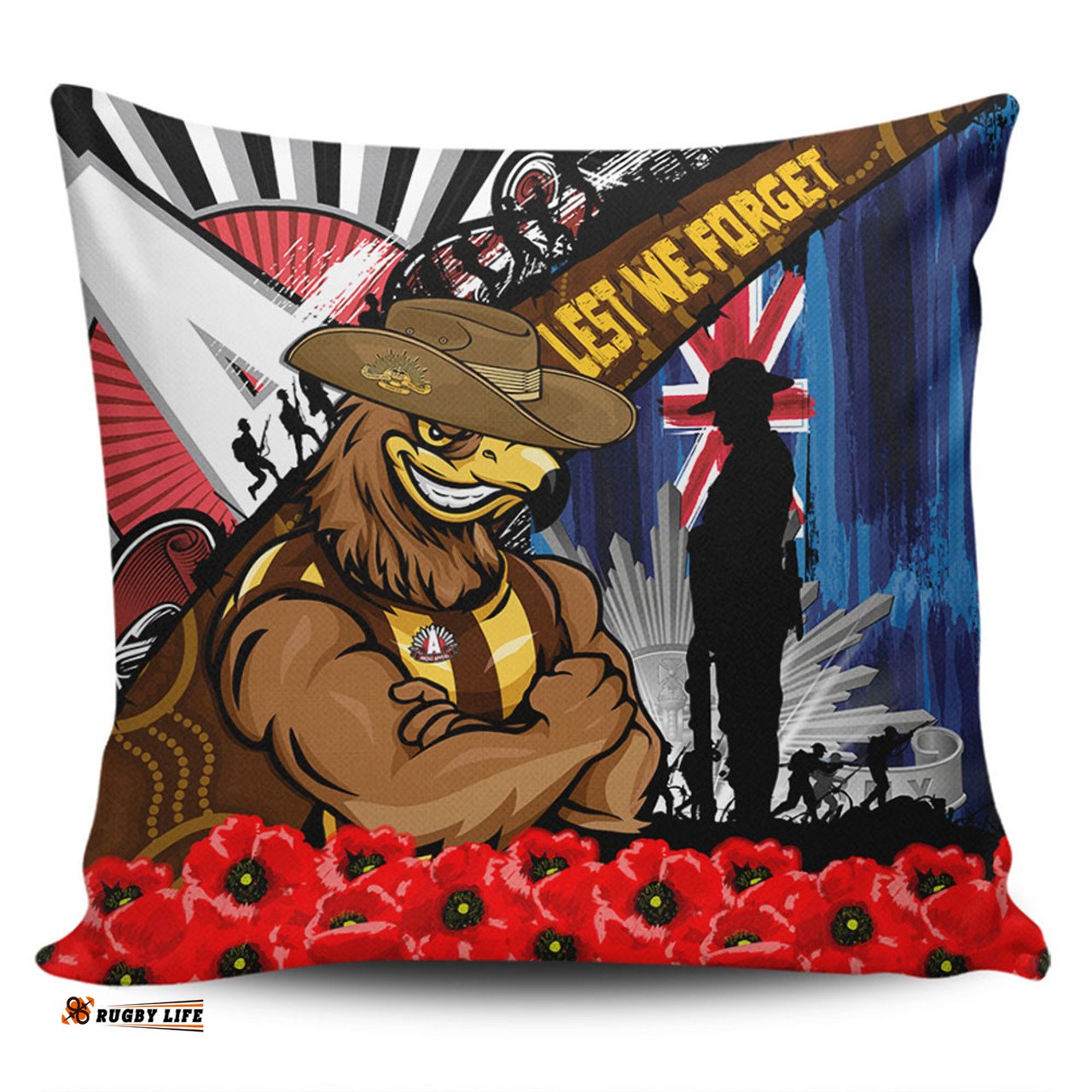 Hawthorn Anzac Day Honor United In Spirit Pillow