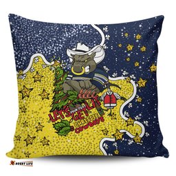 North Queensland Cowboys Christmas Custom Let's Get Lit Chrisse Pressie Pillow