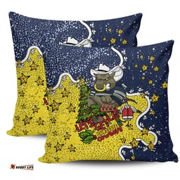 North Queensland Cowboys Christmas Custom Let's Get Lit Chrisse Pressie Pillow