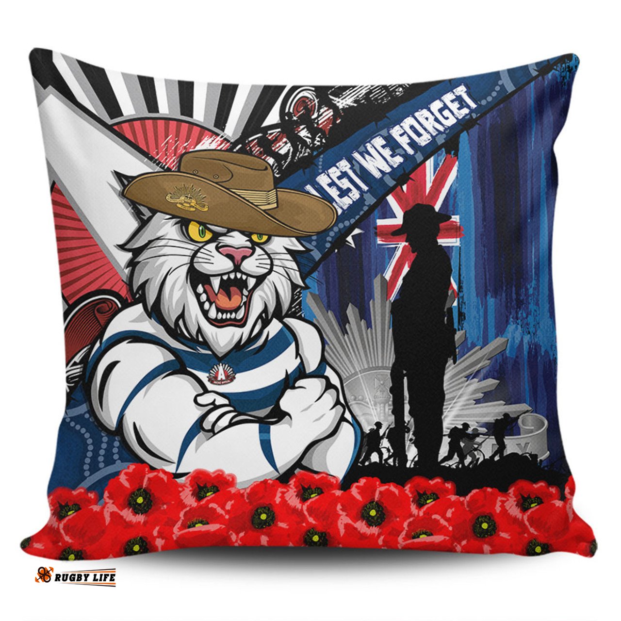 Geelong Cats Anzac Day Honor United In Spirit Pillow
