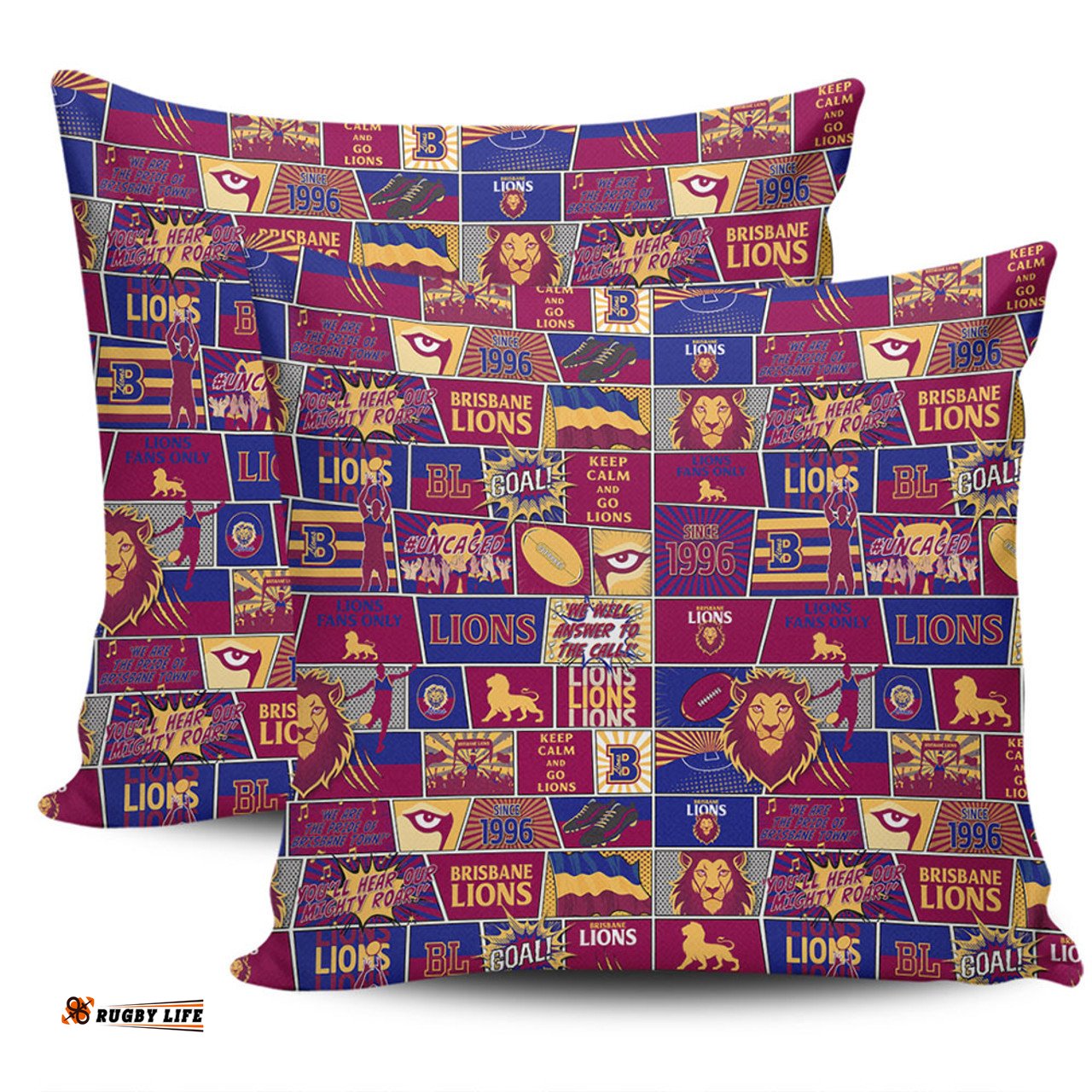 Brisbane Lions Legacy Of The Pride Comic Style Pillow