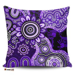 Indigenous Australian Aboriginal Aboriginal Dot Art Painting Unity Concept Pillow