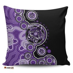 Australia Indigenous Turtle Aboriginal Dot Art Purple Pillow