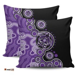 Australia Indigenous Turtle Aboriginal Dot Art Purple Pillow