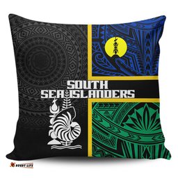 Australia South Sea Islanders New Caledonia Flag Polynesian Tattoo Style Pillow