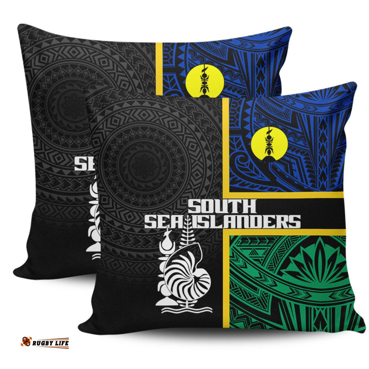 Australia South Sea Islanders New Caledonia Flag Polynesian Tattoo Style Pillow