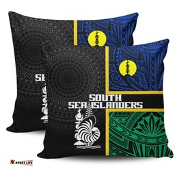 Australia South Sea Islanders New Caledonia Flag Polynesian Tattoo Style Pillow