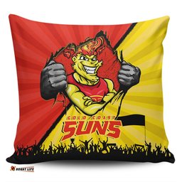 Gold Coast SUNS Breaking Through Fan Design Pillow